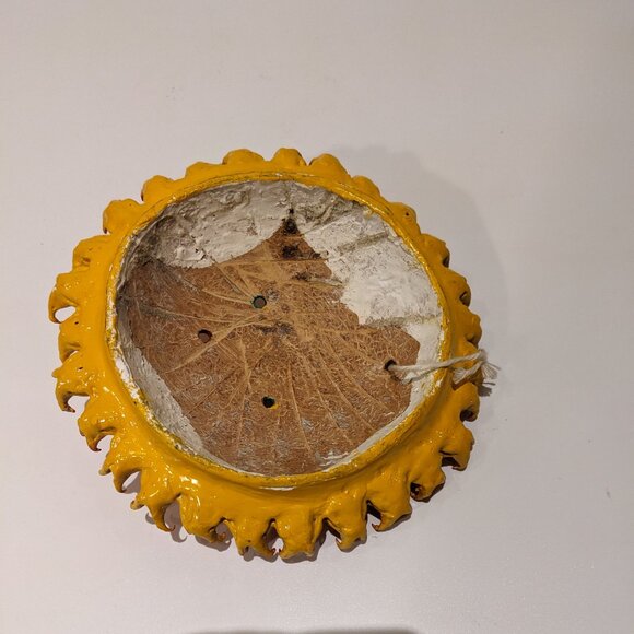 🌞 Vintage Mexican Coconut Shell Sun – Hand-Painted Wall Art Smiling Face - Picture 5 of 5